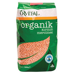 Orvital Organik Kırmızı Mercimek 1Kg