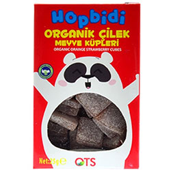 OTS Organik Hopbidi Çilek Meyve Küpleri  Yumuşak Şeker  25g