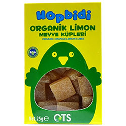 OTS Organik Hopbidi Limon Meyve Küpleri  Yumuşak Şeker  25g