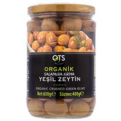 OTS Organic Green Olive  Cracked  650g