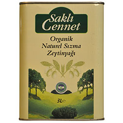 Saklı Cennet Organic Olive Oil 3L  Tin 