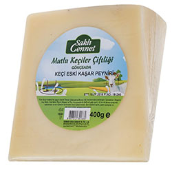 Saklı Cennet Organic Aged Kashar Cheese  Goat - Cow  400g