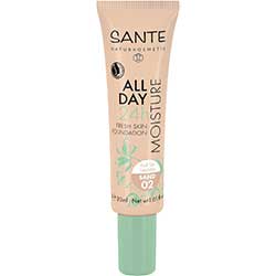 SANTE Organic All day Moisture 24H Fresh Skin Liquid Foundation  02 Sand  30ml