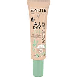 SANTE Organik 24 Saat Nemlendirici Etkili Sıvı Fondöten  02 Kum Rengi  Sand  30ml