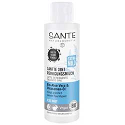 Sante Organic Gentle 3-in-1 Cleansing Milk  Aloe Vera & Chia Seed Oil  125ml