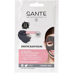 SANTE Organik Hassas Ciltler İçin Siyah Peeling Maske 2x4ml Saşe