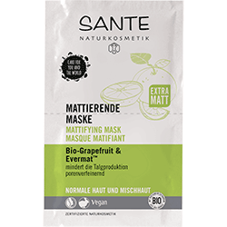 SANTE Organi Mattifying Mask (Grapefruit  & Evermat) 2x4ml