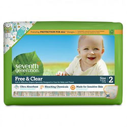 Seventh Generation Baby Diaper - 2 (5.4 - 8.2 kg) 36 Pcs