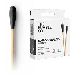 The Humble Bamboo Cotton Swabs  Black  100pcs