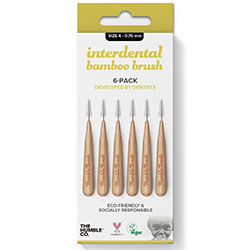 The Humble Interdental Bamboo Brush 6 Pcs (Size 4: 0,70mm, Yellow)