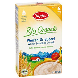 Töpfer Organic Wheat Semolina Cereal with Apple and Banana 175g
