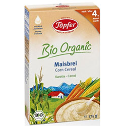 Töpfer Organik Mısırlı Kaşık Maması  Havuç  175g