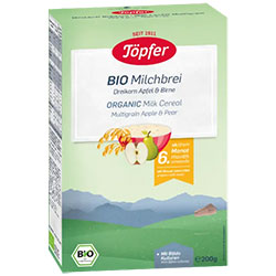 Töpfer Organic Milk Cereal with Apple and Pear 200g