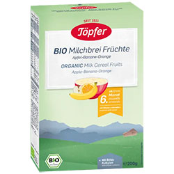 Töpfer Organic Milk Cereal with Apple, Banana & Orange 200g