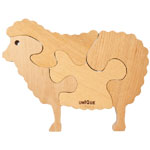 Unique Wooden Toy (Woolball Sheep) 4 Pcs