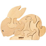 Unique Wooden Toy  Fast Confused Bunny  7 Pcs
