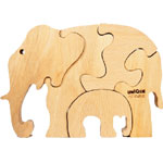 Unique Wooden Toy (Strong Memory Elephant and Cub) 5 Pcs