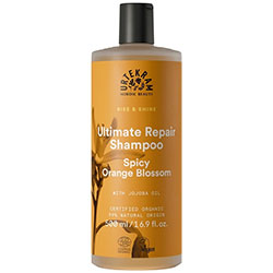 Urtekram Organic Rise & Shine Shampoo  Ultimate Repair  Spicy Orange Blossom  500ml