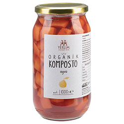 Yerlim Organik Ayva Kompostosu 1000ml  Cam Kavanoz 