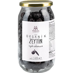 Yerlim Organik Salamura Siyah Zeytin 600g