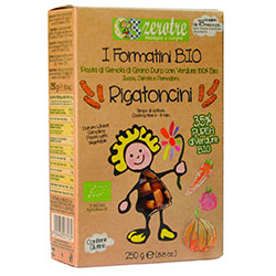 Zerotre Organic Pasta With Pumpkin & Carrot & Tomato  Rigatoncini  250g